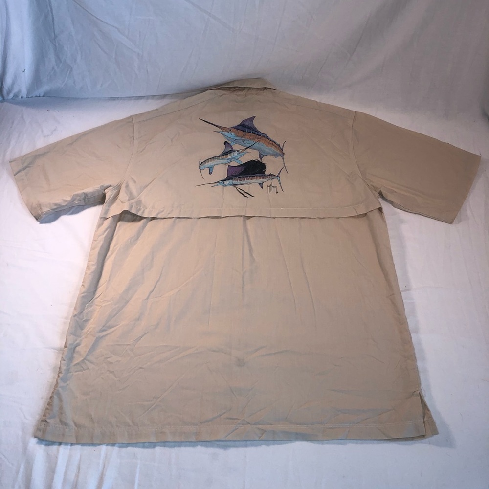 Men’s Guy Harvey Fish SS Casual Button Up Shirt L - Picture 5 of 7